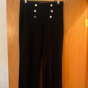 LIKE NEW, Anne Klein Black Trousers with Gold Buttons.